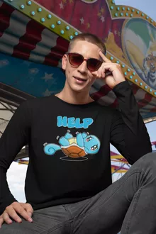 T-Shirt à manches longues Carapuce « Help !!! » – Parodie Pokémon