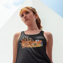 Pikachu Women's Tank Top “Pikachu, Ash and Kyubi” – Pokémon parody