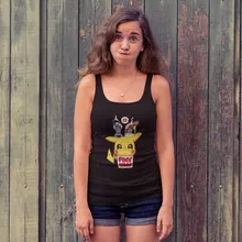 Débardeur Femme Pikachu « Pika Free Hugs » – Parodie Pokémon