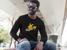 T-Shirt à manches longues Pikachu « En Charge... Ne pas déranger ! » – Parodie Pokémon