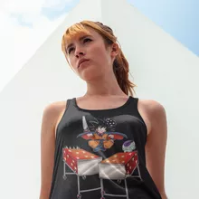 Son Goku Vrouwen Tank Top “Son Goku en Freezer” – Dragon Ball Z parodie