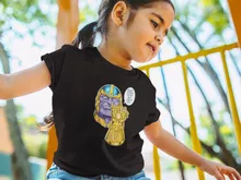 T-shirt Enfant Fille « Une menace (pas) très sérieuse... » – Parodie Thanos