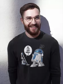 Felpa Nera parodia Star Wars - R2-D2 (Felpa di qualità premium - Stampata in Francia - Rif : 382)