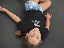 Maglietta per bambine e ragazze Palpatine “Palpatine aka Darth Sidious e il suo AT-AT cane robot” – Parodia dei Star Wars