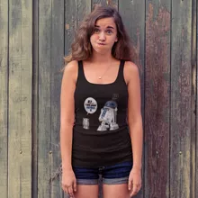 Camiseta Mujer sin mangas R2-D2 “I am your father” – Parodia de Star Wars