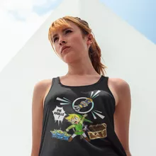 Link Damen T-shirt Tank top “Link and die Aliens” – Parodie auf Zelda