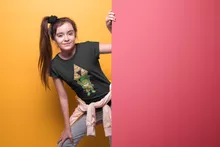 Maglietta per bambine e ragazze Michelangelo “Michelangelo aka Link” – Parodia dei Zelda