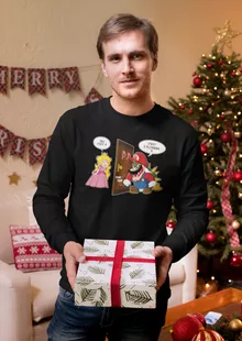 T-Shirt à manches longues Bowser « C'est l'plombier ! » – Parodie Super Mario