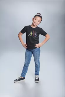T-shirt Enfant Fille Power Rangers Vs Deadpool « Force Rouge !! » – Parodie Deadpool