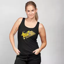 Camiseta Mujer sin mangas Pikachu – Parodia de Pokémon