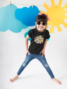 Mario Flickor barnens T-shirts “Mario, Link, Fox, Bowser, Pikachu och Wario” – Parodi Super Smash Bros