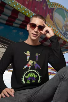 Piccolo Långärmad T-Shirts “Piccolo, Broly och Hulk” – Parodi Dragon Ball Z