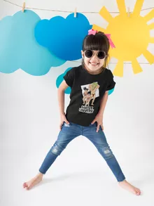 Son-Goku Mädchen Kinder T-Shirt “Son-Goku, Vegeta und Broly” – Parodie auf Dragon Ball Z