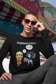 T-Shirt à manches longues « Portable No Jutsu ! » – Parodie Naruto