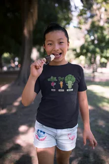 T-shirt Enfant Fille Sangoku « Super Héros de la Planète Végétale » – Parodie Dragon Ball Z