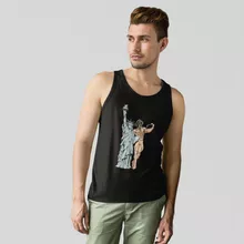 Eren Yeager Heren tanktop “Eren Yeager en het Vrijheidsbeeld” – Attack on Titan parodie