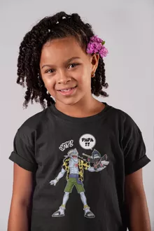 T-shirt Enfant Fille Arlong « Papa... WTF !! » – Parodie Naruto