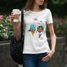 T-shirt Femme Shun « Attends que je t'attrape !! » – Parodie Saint Seiya