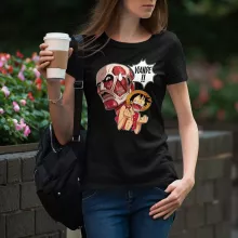 T-shirt Femme Titan Colossal VS Luffy « Steak Titanesque... » – Parodie One Piece