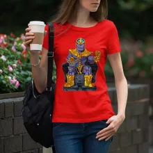 Thanos Damen T-shirt “Thanos von Avengers und Beerus von Dragon Ball Super” – Parodie auf Dragon Ball Super