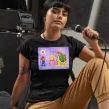 Mario Damen T-shirt “Mario, Princess Peach en Bowser” – Super Mario parodie