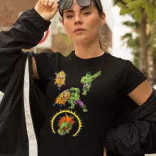 T-shirt Femme Sangoku « Fusion bestiale !! » – Parodie Dragon Ball Z