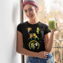 T-shirt Femme Michelangelo « Fusion Ninja ! » – Parodie Super Mario