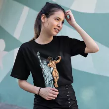 Camiseta Mujer Eren Jaeger “Eren Jaeger e la estatua de la Libertad” – Parodia de Shingeki no Kyojin