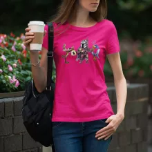 Mando Women T-shirt “Mando the Mandalorian aka Din Djarin, Wile E. Coyote and the Road Runner” – Star Wars parody
