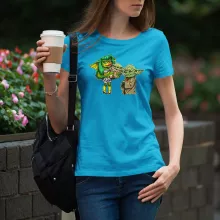 Yoda Women T-shirt “Yoda, Baby Yoda and Greta the Gremlin Female” – Star Wars parody