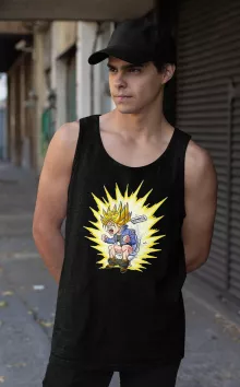 Camiseta de tirantes Trunks Supersaiyajin – Parodia de Dragon Ball Super