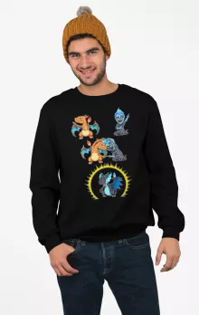 Glurak Pullover “Glurak, Mega Glurak X und Hades” – Parodie auf Pokémon