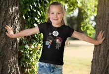 T-shirt Enfant Fille Tanjiro Kamado « Une Pandora Box démoniaque ! » – Parodie Saint Seiya