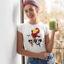 T-shirt Femme Iron Man « Pollueur ! » – Parodie Dragon Ball Z