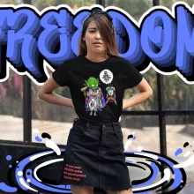 T-shirt Femme Moro « Aux origines du mal... » – Parodie Dragon Ball Super