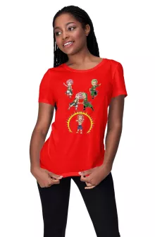 Natsu Damen T-shirt “Natsu, Lolonoa Zoro en Ryomen Sukuna (Yuji Itadori)” – One Piece parodie