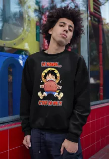 Pull Luffy « La Viande... C'est la vie ! » – Parodie One Piece