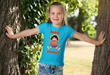 T-shirt Enfant Fille Luffy « La Viande... C'est la vie ! » – Parodie One Piece