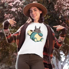 Snorlax Women T-shirt “The ultimate sleeper!” – Pokémon parody
