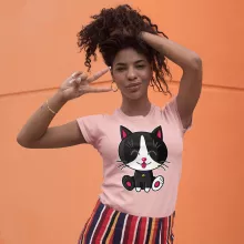 T-shirt Femme « Kawaii Baby Cat (Noir et Blanc) » – Parodie Kawaii Baby Cats