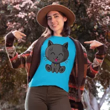 T-shirt Femme « Kawaii Baby Cat (Bleu) » – Parodie Kawaii Baby Cats