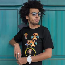 T-shirt Luffy « FIRE FUSION !! » – Parodie One Piece - Pokémon
