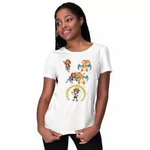 T-shirt Femme Luffy « FIRE FUSION !! » – Parodie One Piece - Pokémon