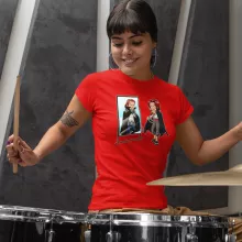 Red Haired Shanks Damen T-shirt “Red Haired Shanks en Gildarts Clive” – One Piece parodie