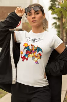T-shirt Femme Dracaufeu « Ce soir, on vous met le Feu ! » – Parodie Pokémon
