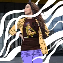 T-shirt Femme Manga « La Sublime Mina née sous le Signe du Cancer ! » – Parodie Cosplay Girls