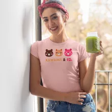 T-shirt Femme « Kawamis and Co. Vol.1 (Pinky, Browny et Caramel) ! » – Parodie Kawaii Kao