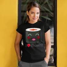 T-shirt Femme « I Love Sushi ! » – Parodie Japon Culture