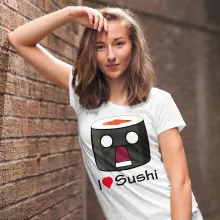 T-shirt Femme « I Love Sushi ! NOOOO !! » – Parodie Japon Culture