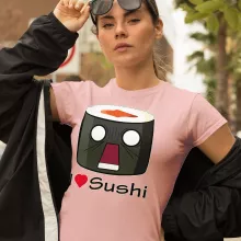T-shirt Femme « I Love Sushi ! NOOOO !! » – Parodie Japon Culture